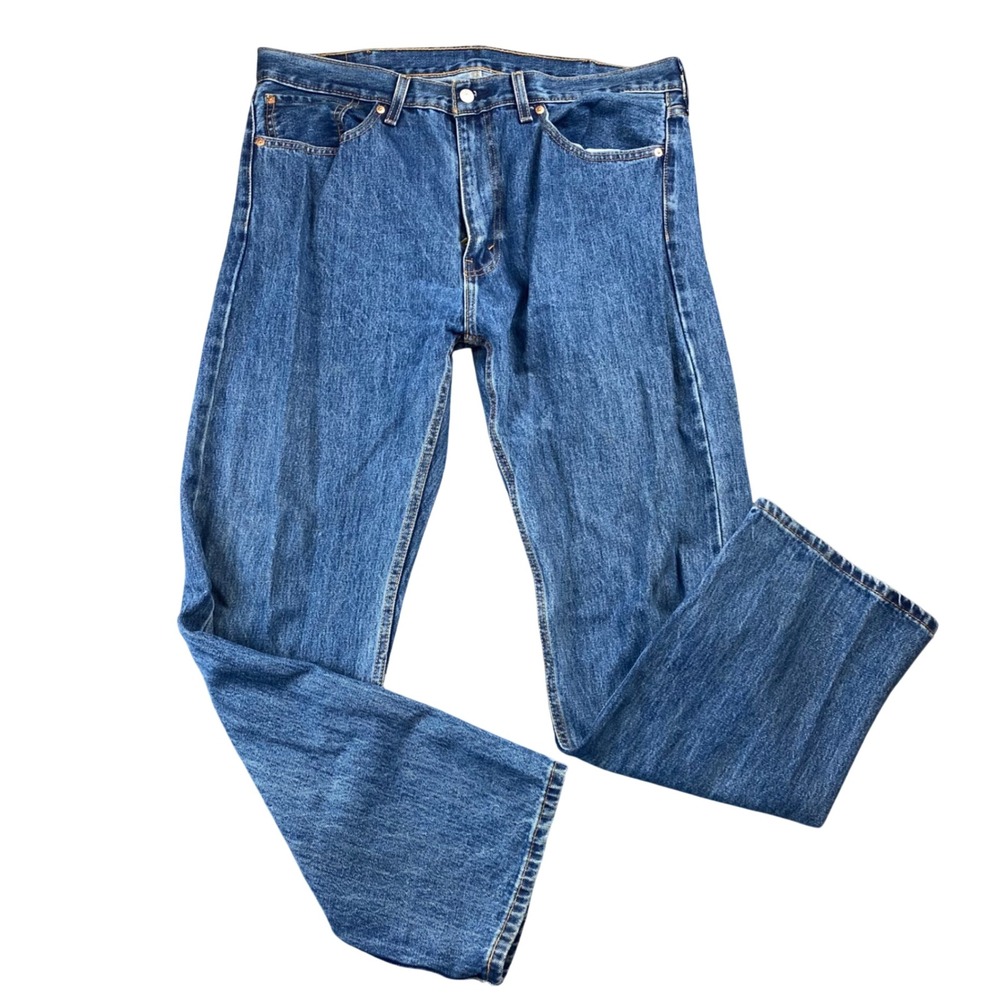 Levis 505 Mens Jeans 38x32 Regular Fit Straight Leg Medium Wash 100 Cotton